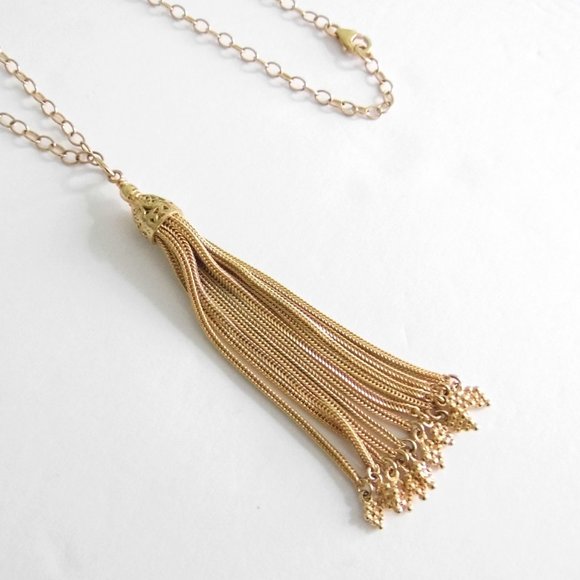 Sterling SILVER Tassel LONG Necklace - Picture 2 of 7